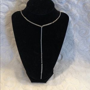 Silver long chain necklace